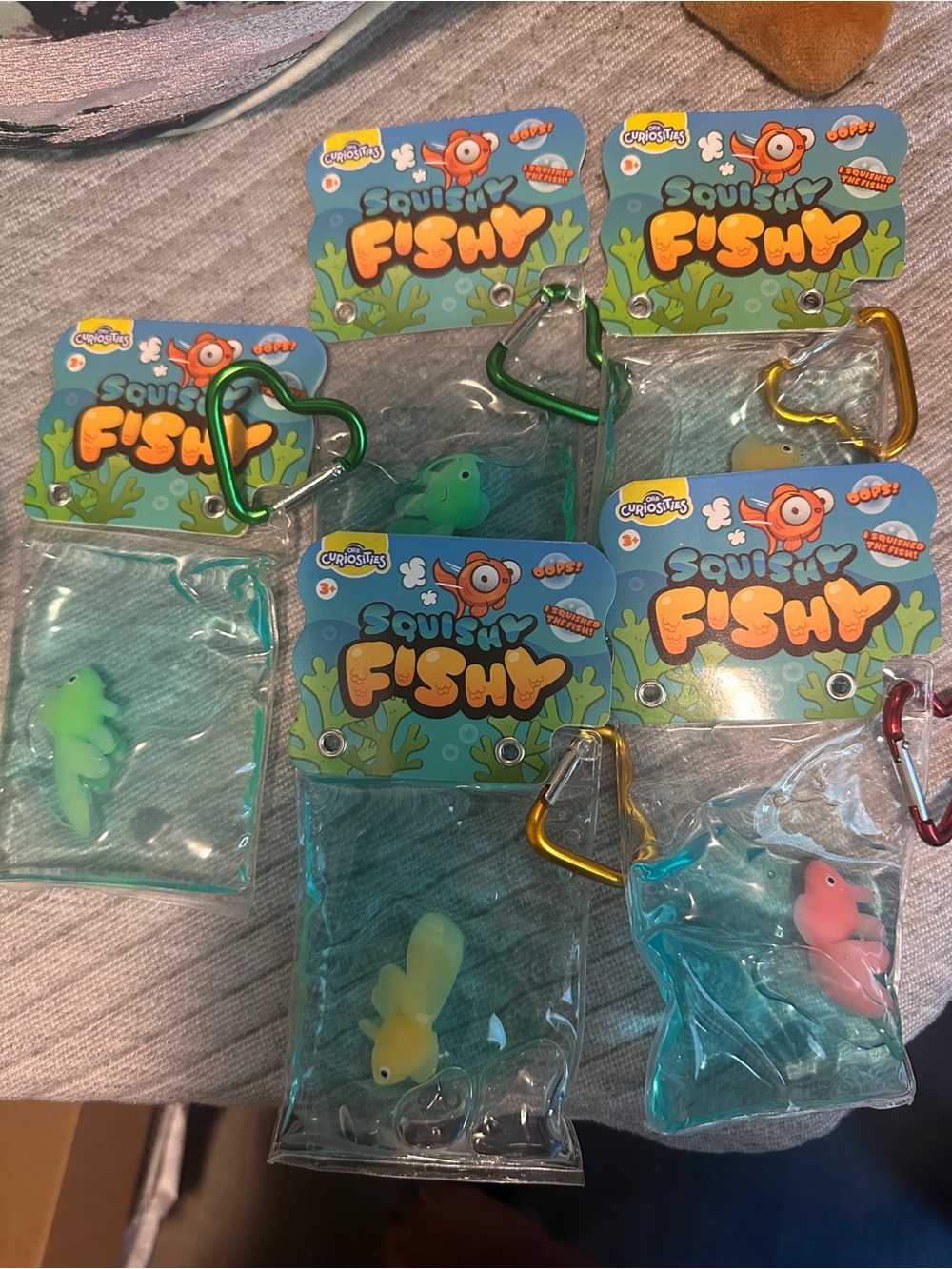 5 ORB brand Squishy Fishy Keychain - Pink & Green